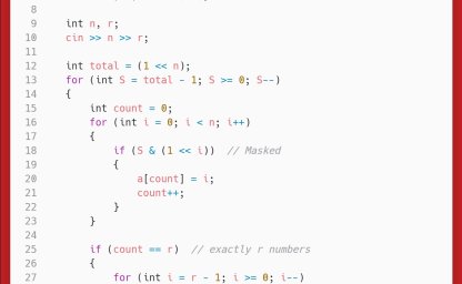 洛谷：P1157：组合的输出